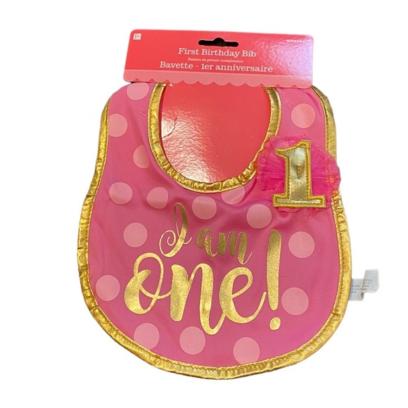 "I am 1" baby/toddler Bib 1st Birthday - Picture 1 of 3